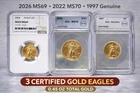 United States Mint Gold Eagle Set 1997, 2022, 2026 NGC ICG 0.45 oz Certified