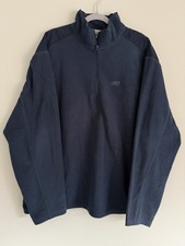 REEBOK Quarter Zip Fleece Pullover Sweatshirt sz XL Mens X-Large Navy Blue