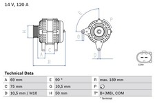 FITS BMW Z4 ROADSTER 2.2 I ALTERNATOR 0986046170 BOSCH