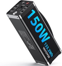 Portable Power Station Generator 150W 133.2 Wh/36000mAh Fast Charging 5 Outputs
