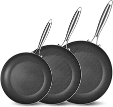 LOLYKITCH 6 Quarts Hybrid Tri-Ply Stainless Steel 6-QT Basic, Silver