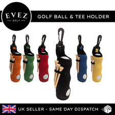 Evez Golf Ball & Tee Holder with Clip | Golf Present | Golf Gift | Fathers Day