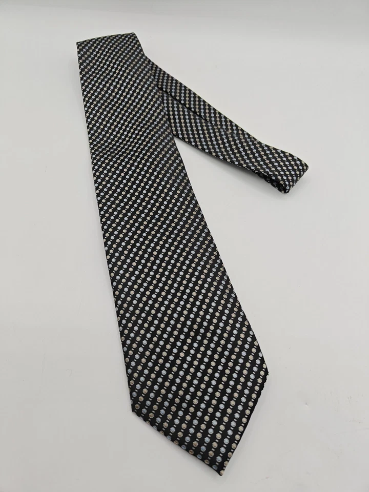 🇮🇹 Corbata de seda Versa 58x3,5 negra geométrica Foto 2 de 4