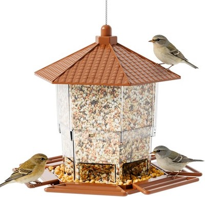 Hopper Bird Feeders for Outdoors Hanging,Large Birdfeeders for Outside Squirrel