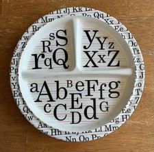 SugarBooger 8.5 Child s Divided Melamine Plate Alphabet ABC s