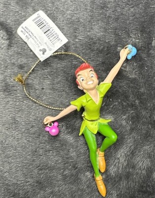 Disney Parks Peter Pan figure Christmas ornament Ft. Mickey Mouse Dangles