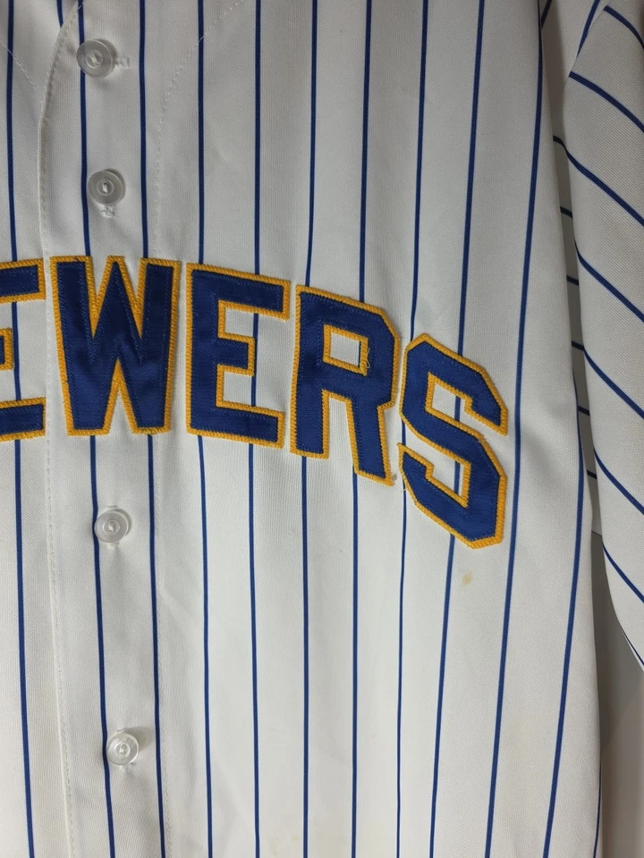 Vintage Milwaukee Brewers Majestic MLB Baseball Jersey Mens L (Team)  - Image 3 of 4