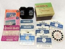 Vint 1960's Sawyer's VIEW-MASTER Bakelite 3-D Stereoscope Viewer w/BOX 16 REELS