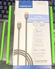 Insignia DisplayPort to HDMI Cable 6 ft 4K Ultra HD NS-PCDPHD6 Black