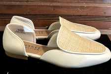Journee Collection Women's 6.5 Kennza Flats Woven Straw Toe Slip On Shoes Tan
