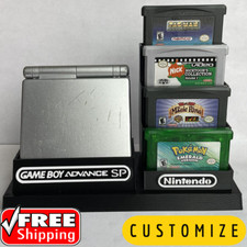 Game Boy Advance SP  9 Game Cartridges Display- DISPLAY ONLY Customize Colors 