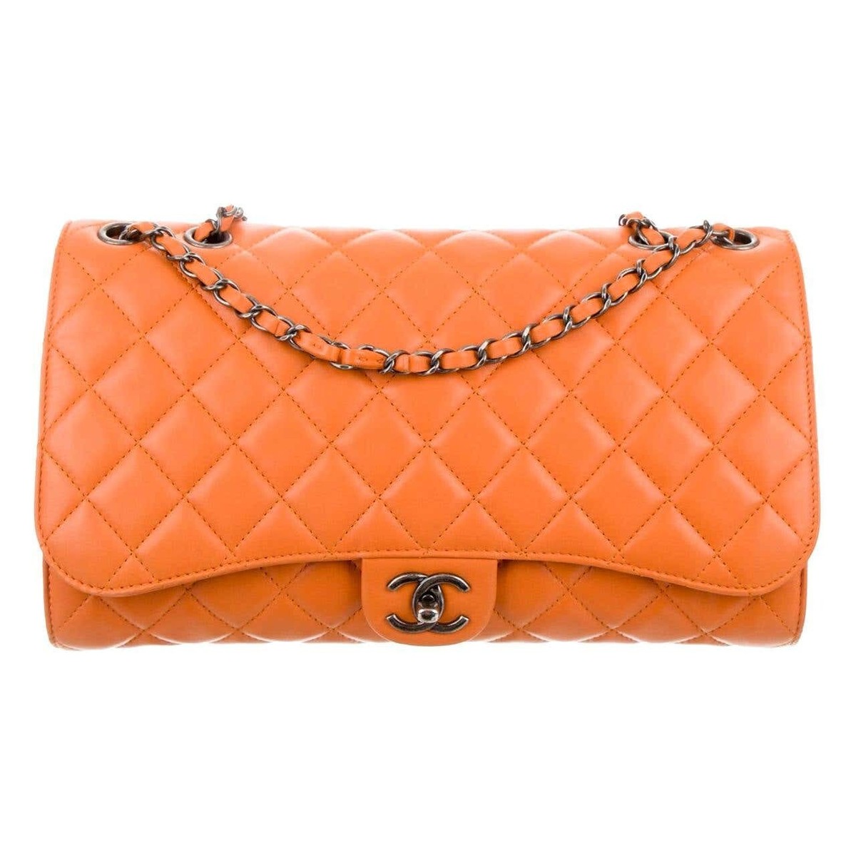 Chanel 2017 Mandarin Orange Caviar Expandable 2in1 Shopper