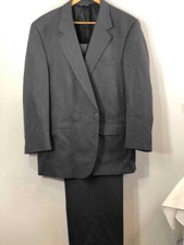 BURBERRY Stripes Pattern 100 Pure Wool Dark Gray Two Pieces Men's Suits Sz XL