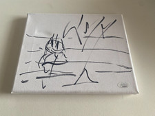 POST MALONE SIGNED AUTOGRAPHED HAND DRAWN SKATEBOARD SKETCH 8X10 CANVAS JSA COA