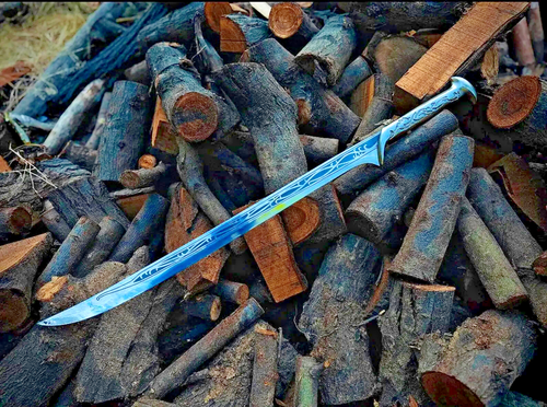 Handgefertigtes handgeschmiedetes Kohlenstoffstahl Wikinger Schwert, kampfbereites Mittelalter Schwert - Bild 1 von 6