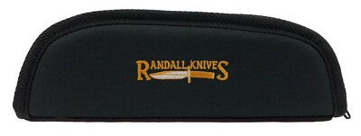 RANDALL KNIFE CASE with SHEATH STRAPS & EMBROIDERED LOGO - 10'' BLACK - USA MADE!