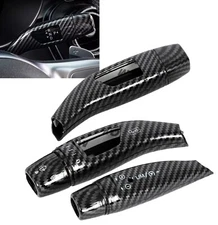 Carbon Fiber Print Wiper Shift Lever Cruise Knob Cover Fits 14-19 CLA GLA GLK