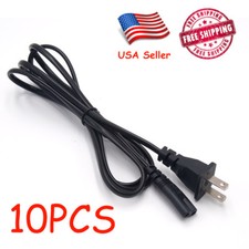 Lot 10 US 2 Prong 2Pin Power Cord Cable Charge Adapter PC Laptop PS2 PS3 6 feet