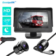 Car Rear View Backup Camera Cars HD Night Vision 4.3" Monitor Back Up Waterproof