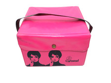 Vintage Twiggy Carousel Hot Pink Vinyl Wig or Lunch Box 1960s Art