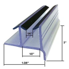 Clear Sliding Shower Door Bottom Guide 3" x 1-3/8" x 1/4"