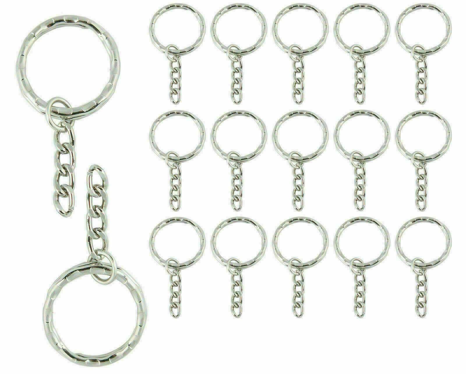 25MM SPLIT RING WITH CHAIN AND SCREW KEY KEYRINGS KEYRING KEYS FINDINGS