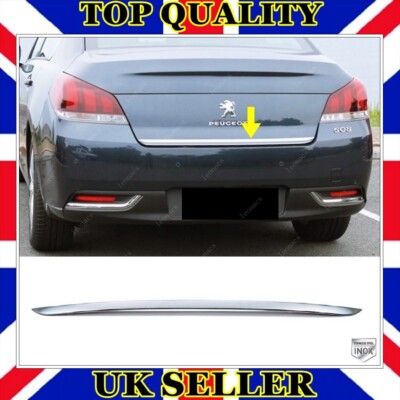Chrom Heck Kofferraum Untere Blende S.STEEL für Peugeot 508 Limousine 2010 bis 2018