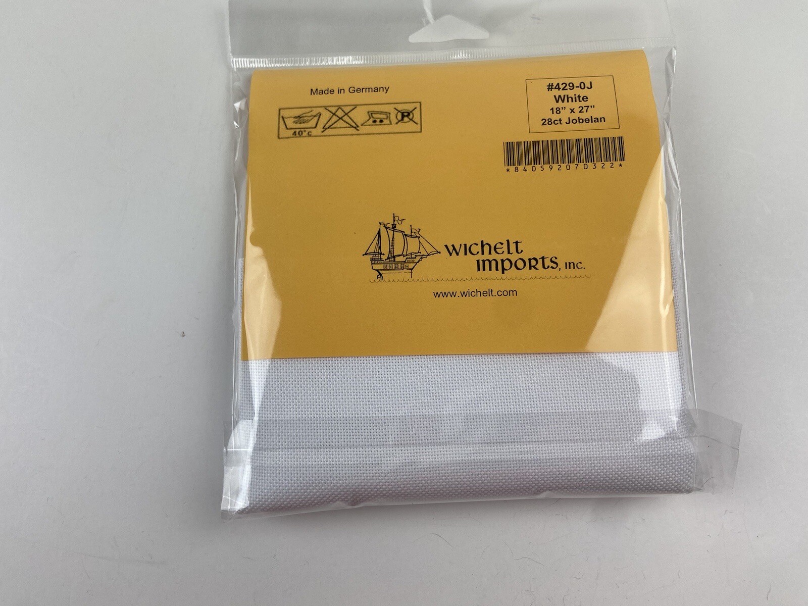 28 Count White Jobelan 18 by 27 inches Fat Quarter Cross Stitch Fabric Wichelt