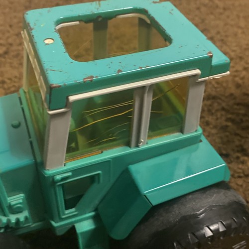 Vintage 1996 NYLINT Farms Green Tractor Metal Plastic w/ Grain Hauler Trailer - Picture 19 of 21