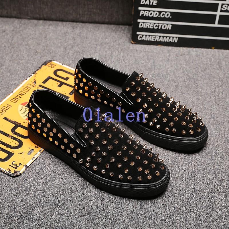 studded slip on shoes