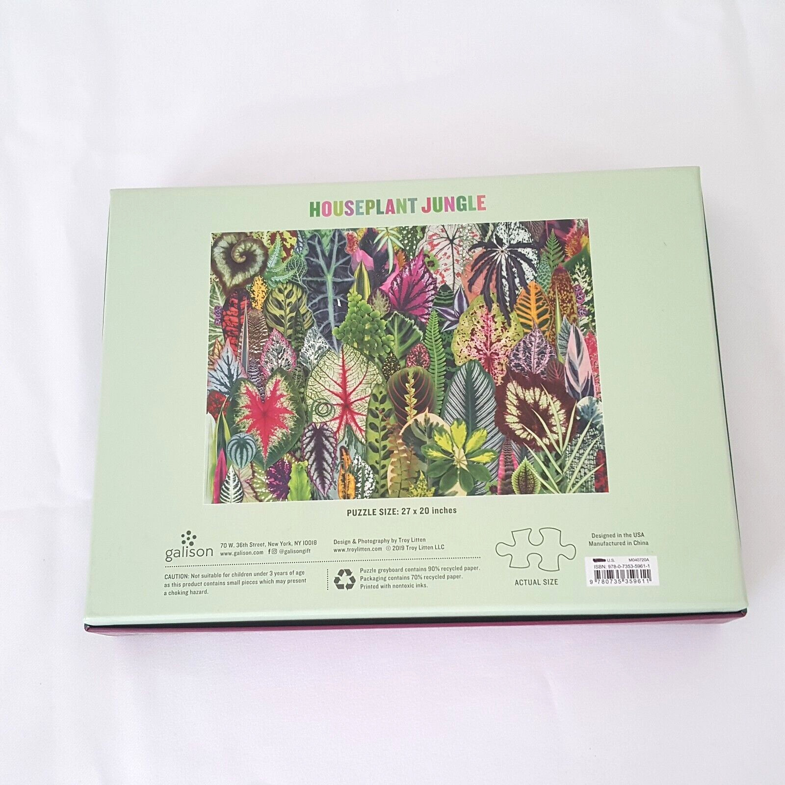 Houseplant Jungle Jigsaw Puzzle 1000 Piece Galison Puzzles 18" X 24' In Complete