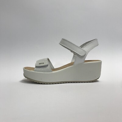 IGI&CO SCARPE DONNA SANDALI ZEPPA MEDIA CON STRAPPO 3667111 BIANCO