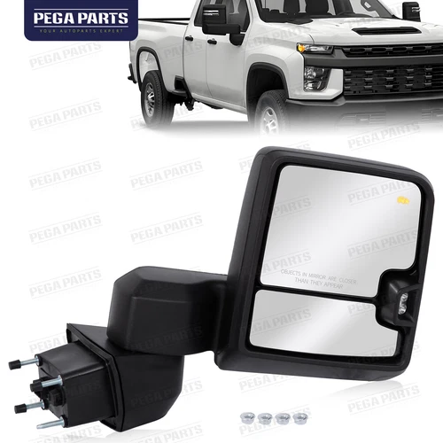 Passenger Right Side Black Tow Mirror For 2019-2024 Chevy Silverado GMC Sierra