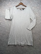 H & M Dress Womens Medium Gray Long Sleeve Angora blend Minimalist Mini Sweater
