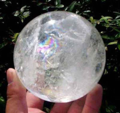 WHITE CHEAR CRYSTAL SPHERE BALL HEALING GEMSTONE 50mm