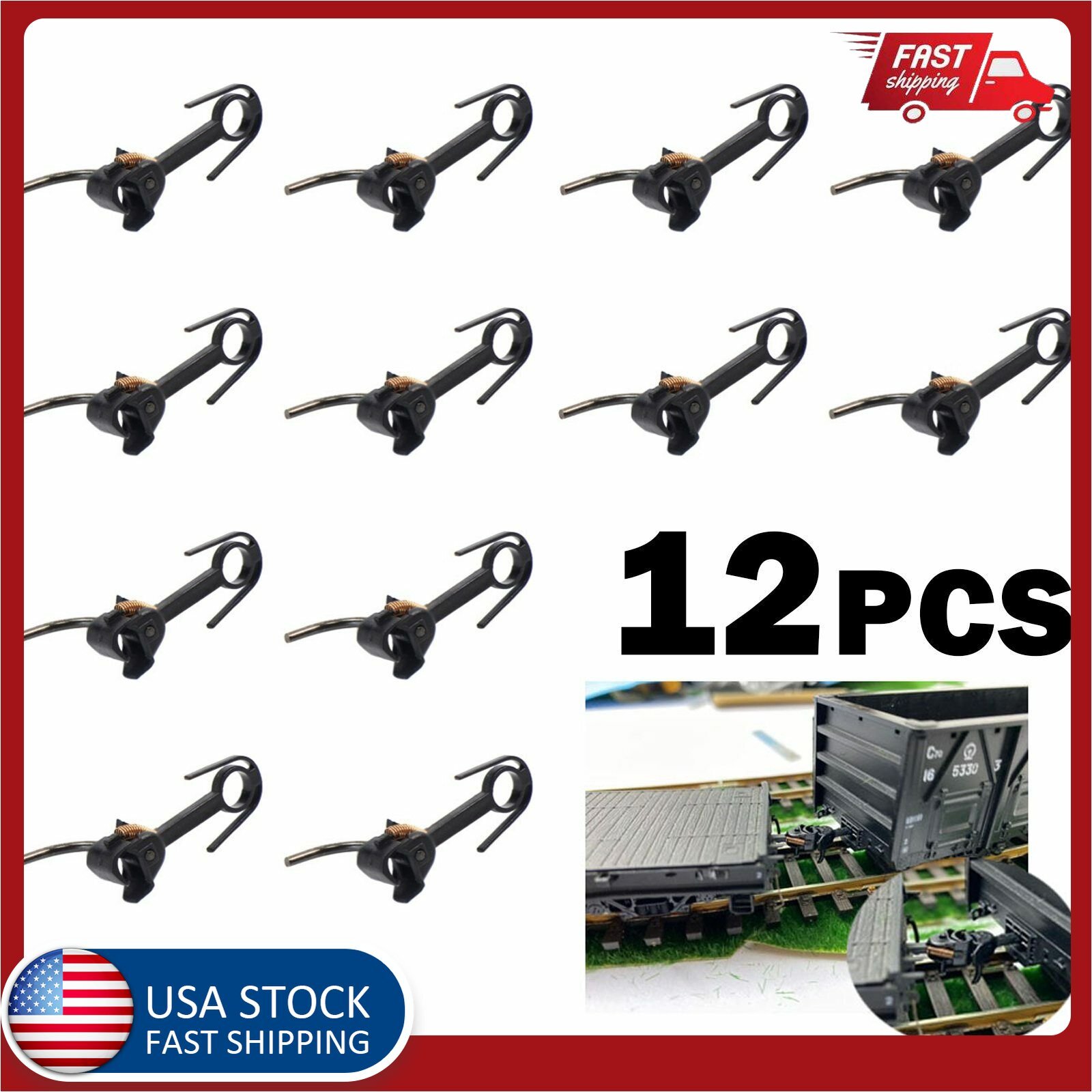 12pcs Model Couplers HO scale 187 Model Train Knuckle Spring Coupler