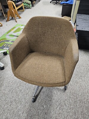 Vintage Steelcase Tweed Swivel Brown Office Chair