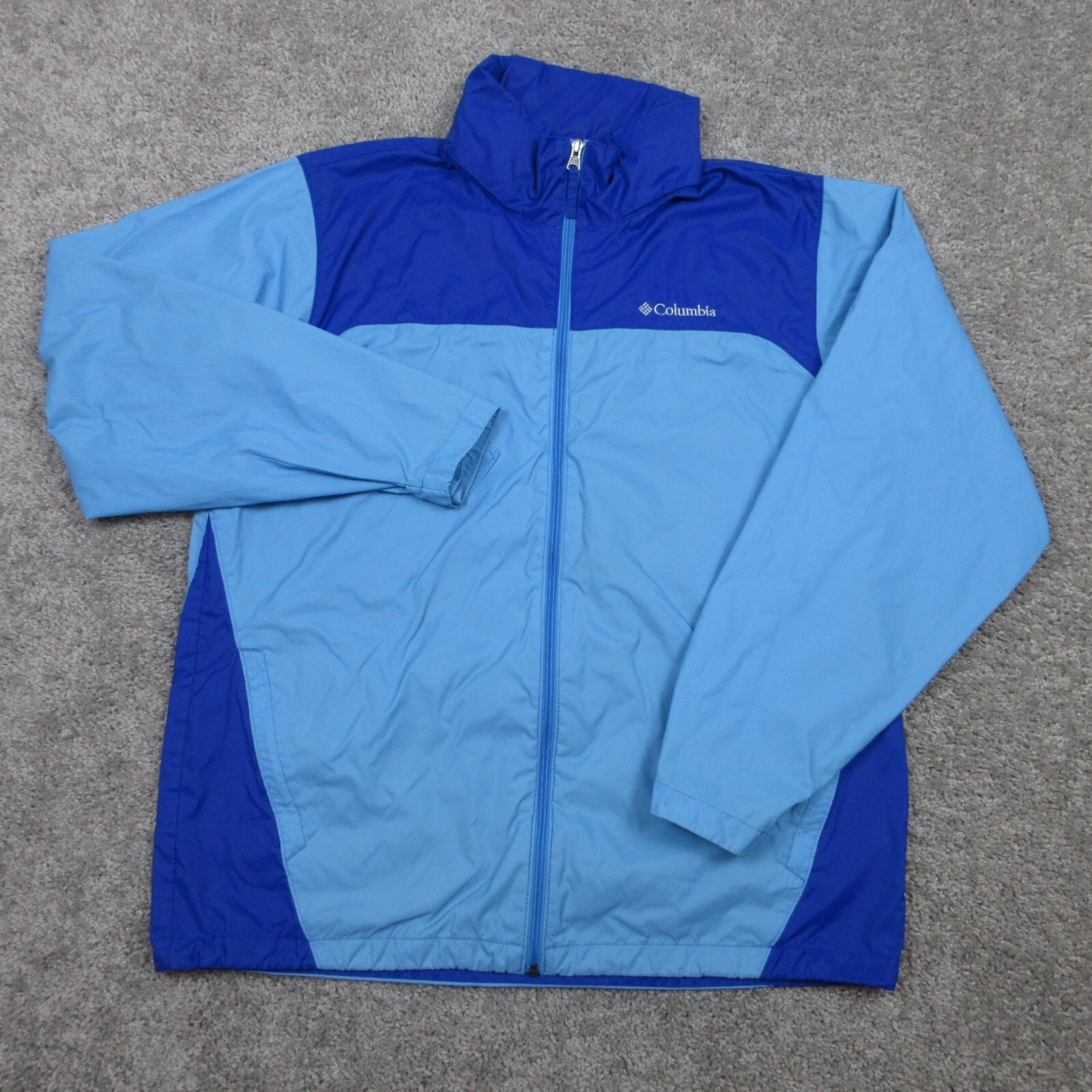 Columbia Jacket Mens Large Blue Windbreaker Coat Outerwear Outdoors Lightweight