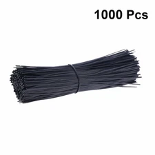 1000PCS Metallic Ties for Bags Black Plastic Coated Ties Cord Wire Cable Ties