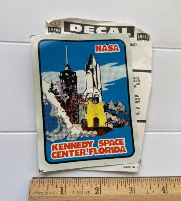 Vintage Kennedy Space Center Florida Space Shuttle Launch Decal Emblem