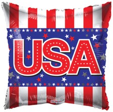 Balloons 18" 4th of July Patriotic USA Stars Stripe Mylar Foil Party Decorations