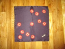 Vtg Jacques Fath Plum Purple Red Medallions 100 Silk Pocket Square Scarf 13"