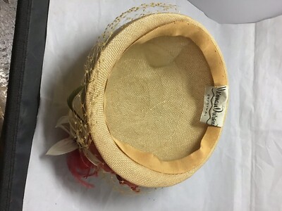 Norman Durand Vintage Women’s Beige Peach Straw Hat Norman Durand Vintage Women main image 3