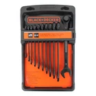 Black & Decker Combination Spanner Set 11 Piece 7mm to 17mm Steel Cr-V Black
