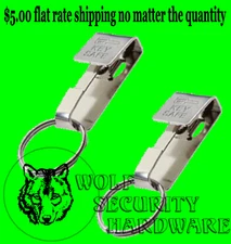 Lot of 2 Lucky Line Okay Key Safe Key Ring Belt Hook Holder Nickel Silver 476