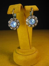 MARIANA EARRINGS MOSAIC SWAROVSKI CRYSTALS FLOWER PINK BLUE SP Gift Designer