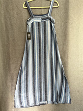 $129 NWT Vince Camuto Women's Midi blue ivory striped dress Size XXS travel NEW