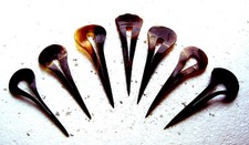 Set of seven vintage steerhorn single pronged hair pins AAC