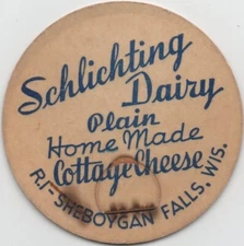 Large Cap - Schlichting Dairy - Sheboygan Falls, Wisconsin - Cottage Cheese - #1