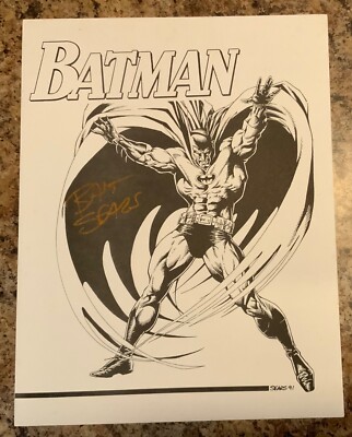 バットマン サイン入りBatman original art Batman Bart Sears Comic Artist Signed Autograph DC Comics Print | eBay